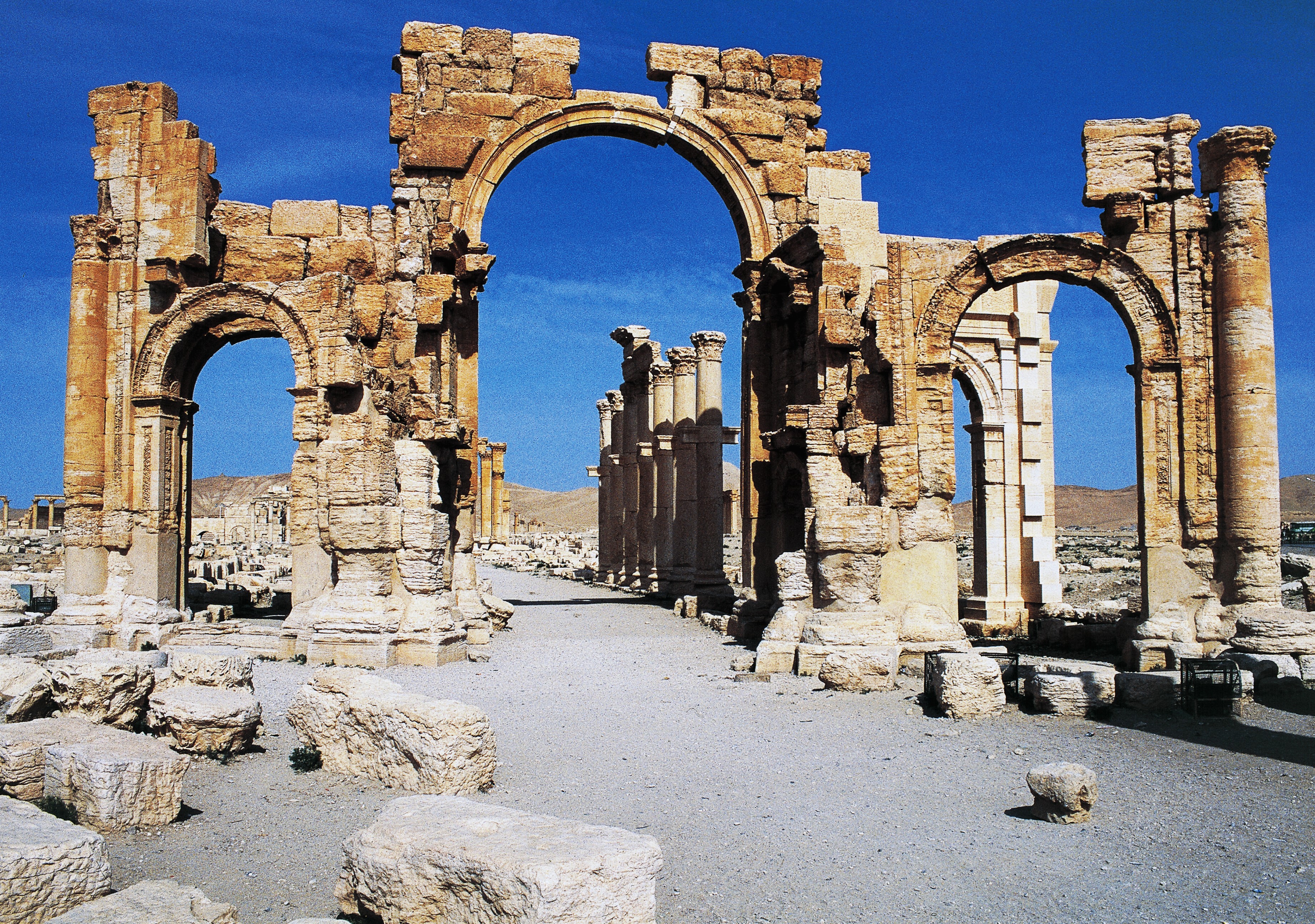 The Triumphal Arch Of Septimius Severus, Palmyra (Unesco World Heritage List, 1980), Syria. Roman Civilisation, 1st-2nd Century AD. [95021510]